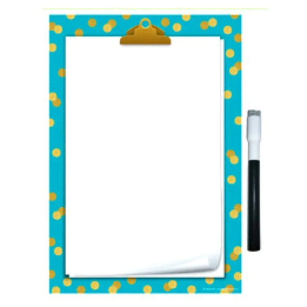 NWT ~ Clingy Thingies Teal Confetti Small Dry Erase Note Sheet (7